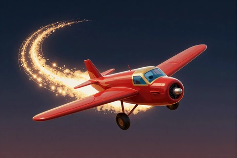 Aviator Crash Game mit rotem Flugzeug - Realz Casino