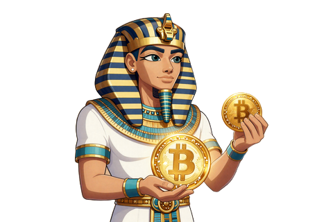 Pharao mit BTC und USDT Krypto-M&uuml;nzen - 200% Krypto-Welcome bei Realz Casino