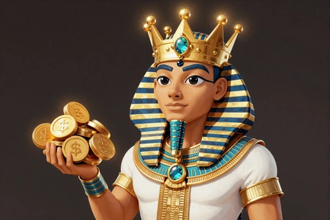 Gold VIP Stufe goldene Krone mit Pharao Realz Casino