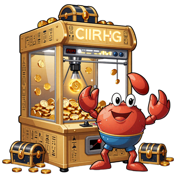 Bonus Crab Maskottchen am goldenen Greifautomat - Bonuskrabbe Mechanik im Realz Casino