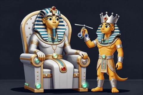 Platinum VIP Stufe Thron mit Pharao Maskottchen Realz Casino